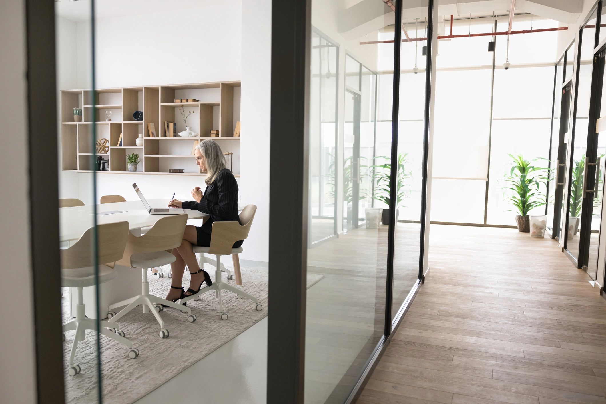 Marketing strategist working in a modern office