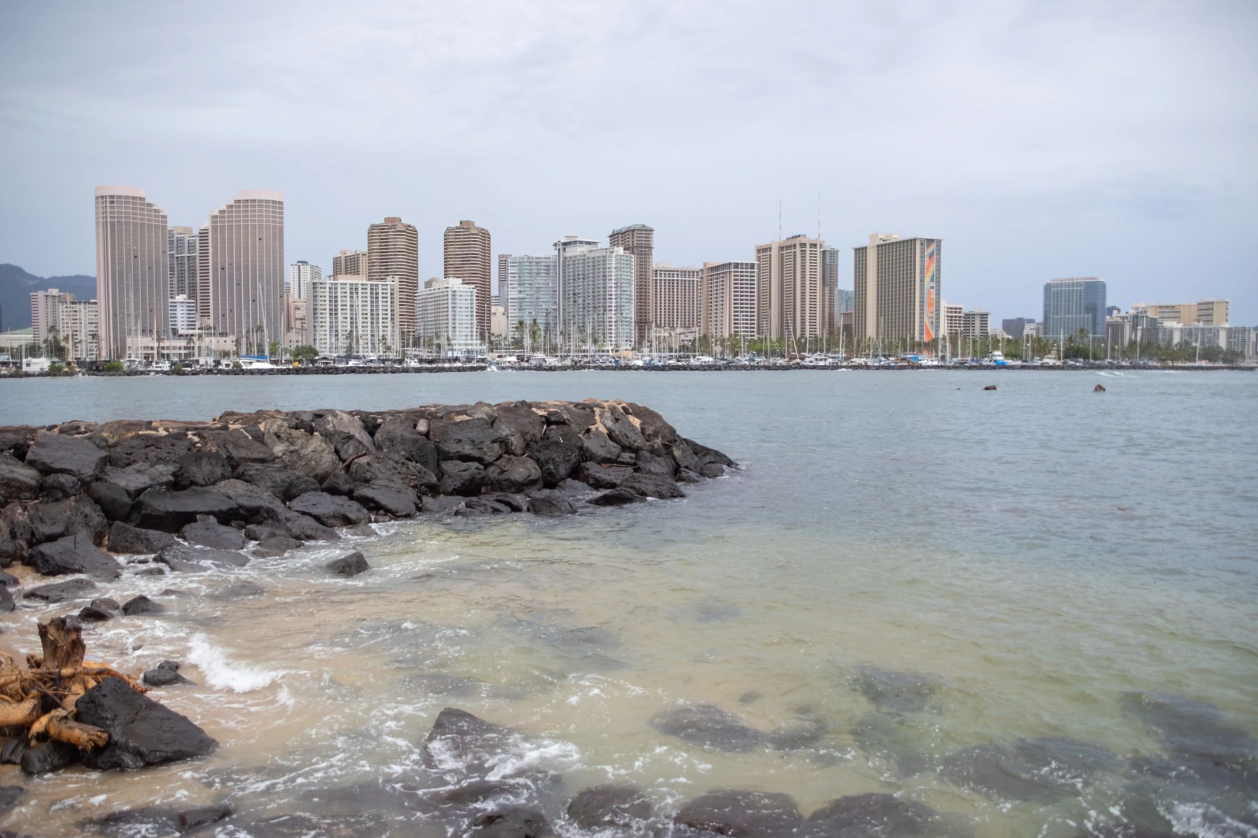 Honolulu skyline and Waikiki hotels